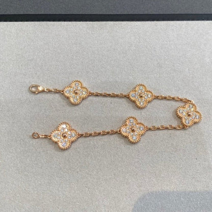 [ELAN LUXE]CLOVER 5 MOTIFS  FULL DIAMOND BRACELET