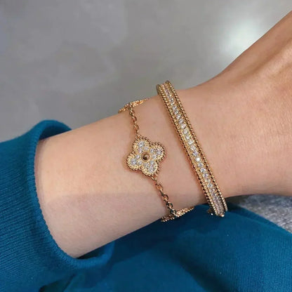 [ELAN LUXE]CLOVER 5 MOTIFS  FULL DIAMOND BRACELET