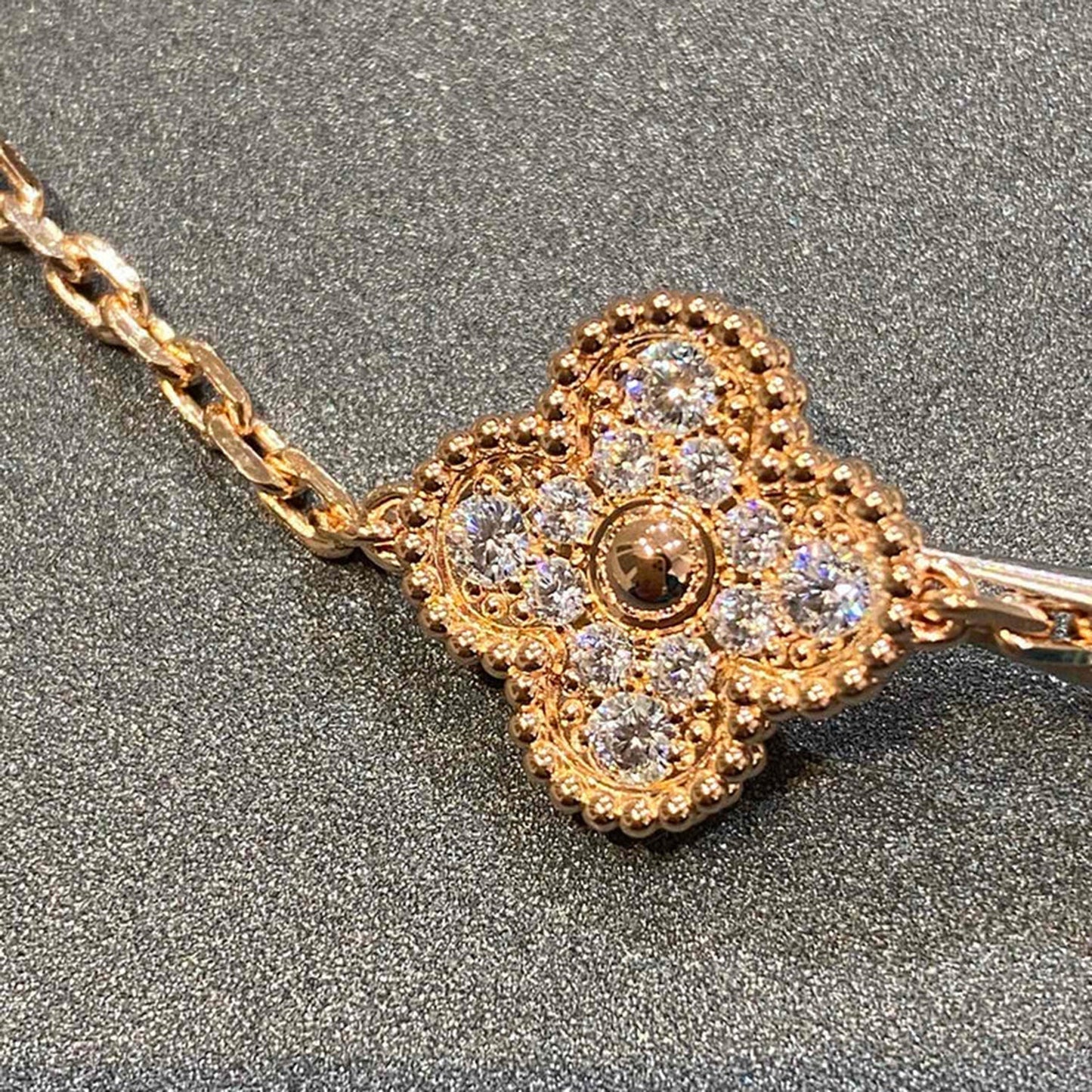 [ELAN LUXE]CLOVER 5 MOTIFS  FULL DIAMOND BRACELET