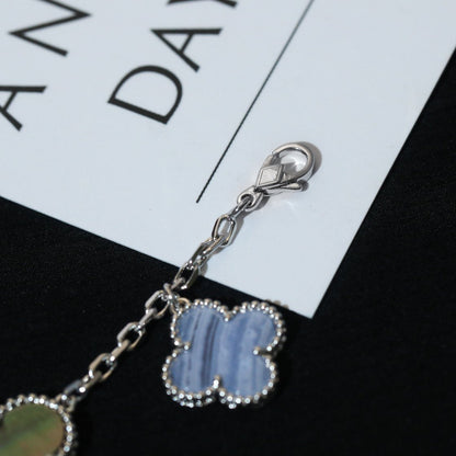 [ELAN LUXE]CLOVER BRACELET 5 MOTIFS MOP CHALCEDONY SILVER