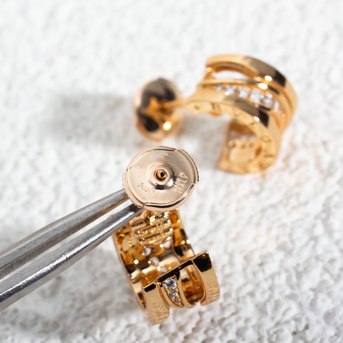 [ELAN LUXE]ZERO 1 PINK GOLD DIAMONDS EARRINGS