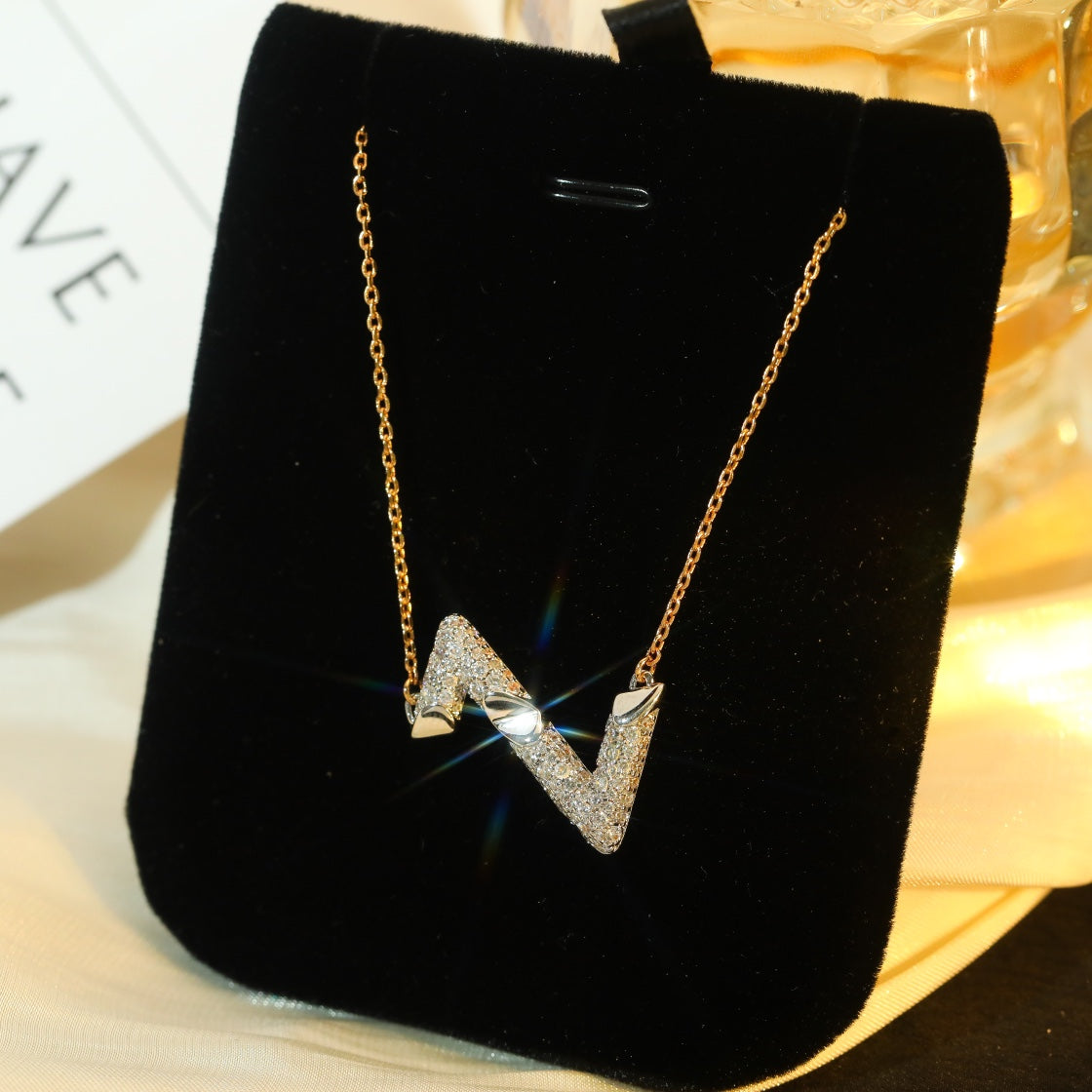 [ELAN LUXE]VOLT SILVER DIAMOND PEDANT NECKLACE