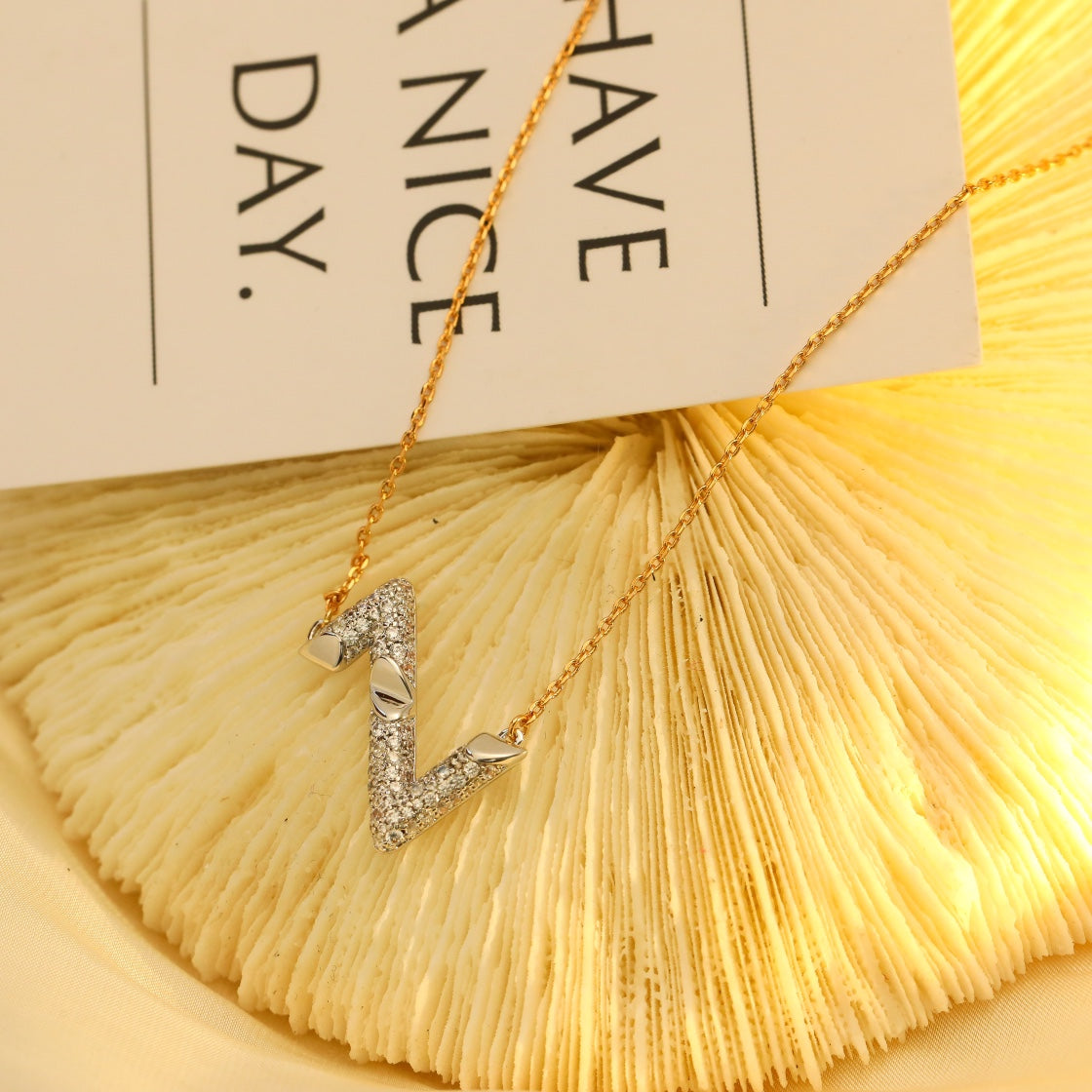 [ELAN LUXE]VOLT SILVER DIAMOND PEDANT NECKLACE