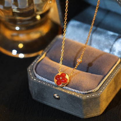 [ELAN LUXE]SUN PEDANT PINK GOLD 1 DIAMOND NECKLACE