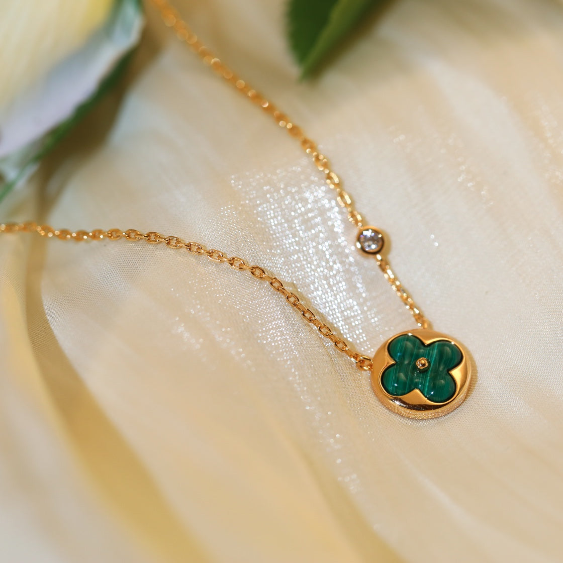 [ELAN LUXE]SUN PEDANT PINK GOLD 1 DIAMOND NECKLACE