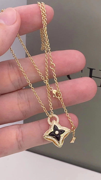 [ELAN LUXE]STAR PEDANT PINK GOLD DIAMOND NECKLACE