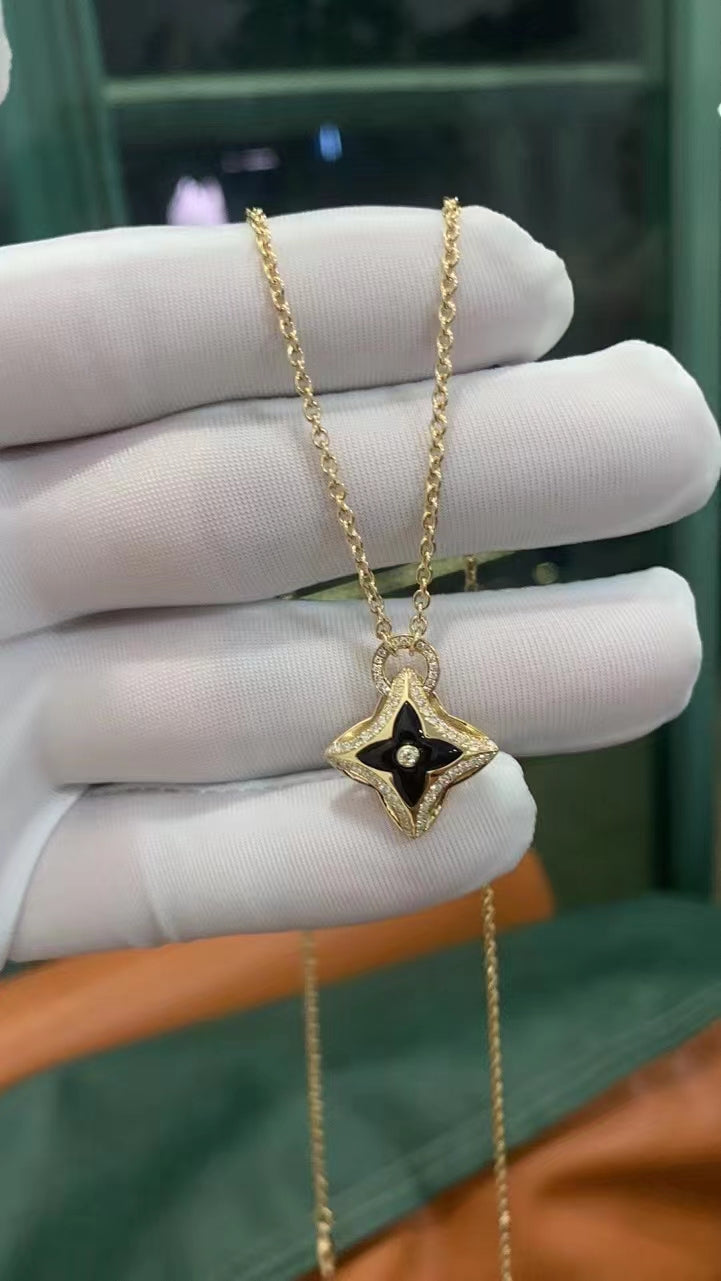 [ELAN LUXE]STAR PEDANT PINK GOLD DIAMOND NECKLACE