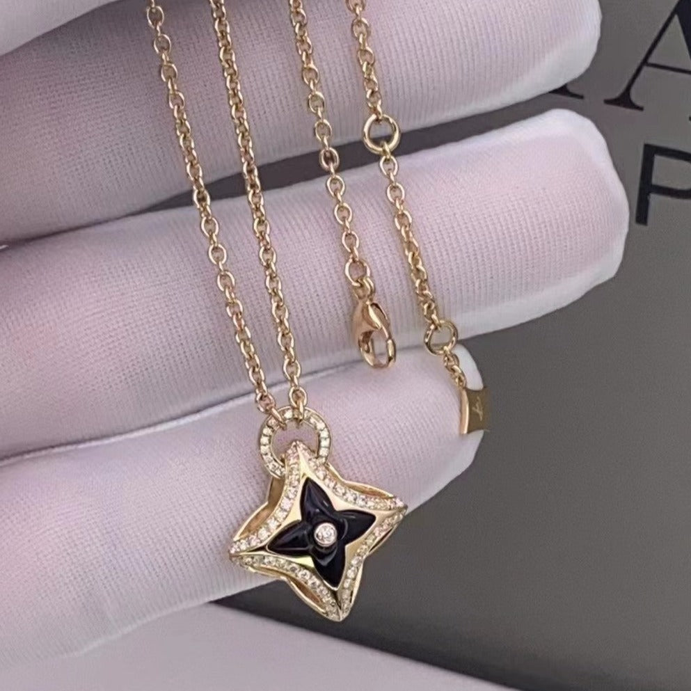 [ELAN LUXE]STAR PEDANT PINK GOLD DIAMOND NECKLACE