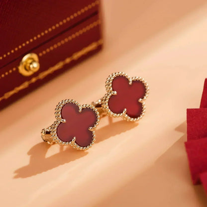 [ELAN LUXE]CLOVER MEDIUM 1 MOTIFS CARNELIAN  EARRINGS