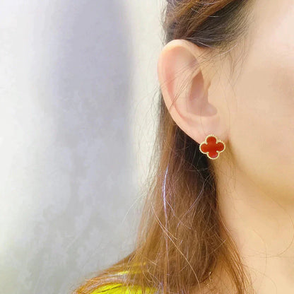 [ELAN LUXE]CLOVER MEDIUM 1 MOTIFS CARNELIAN  EARRINGS