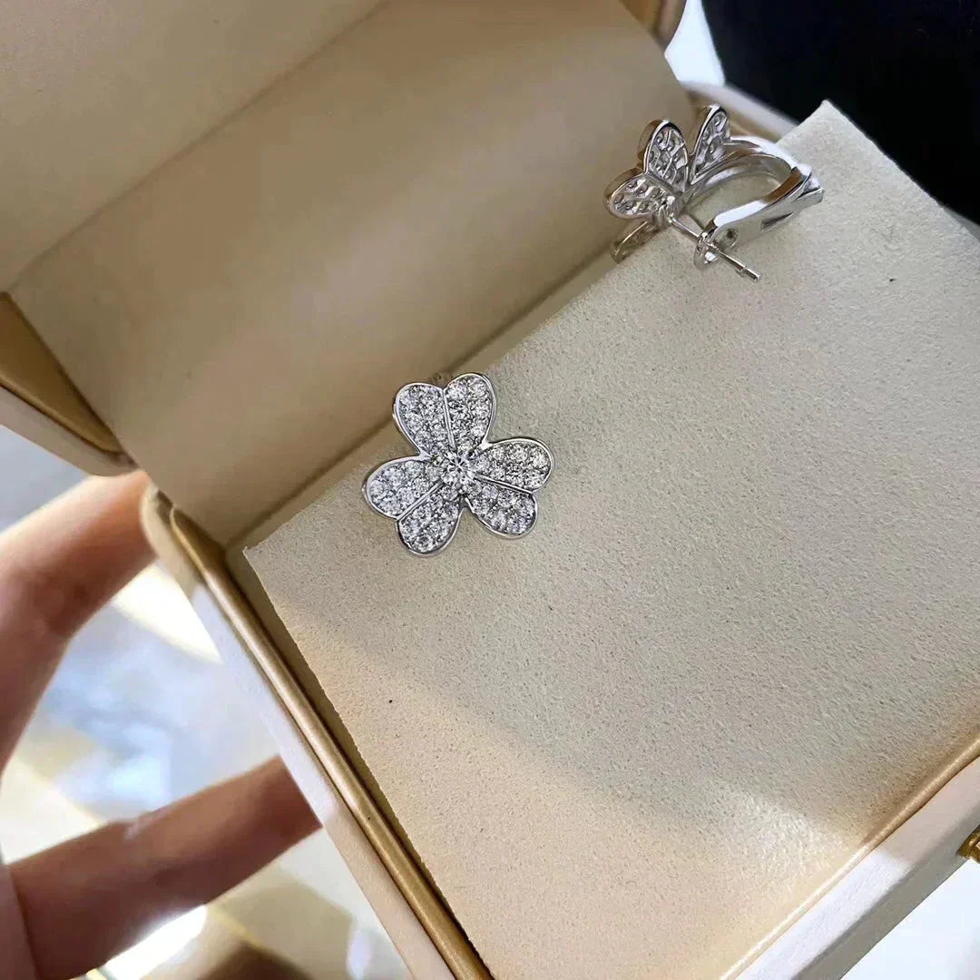 [ELAN LUXE]CLOVER COMOS DIAMOND EARRINGS SILVER