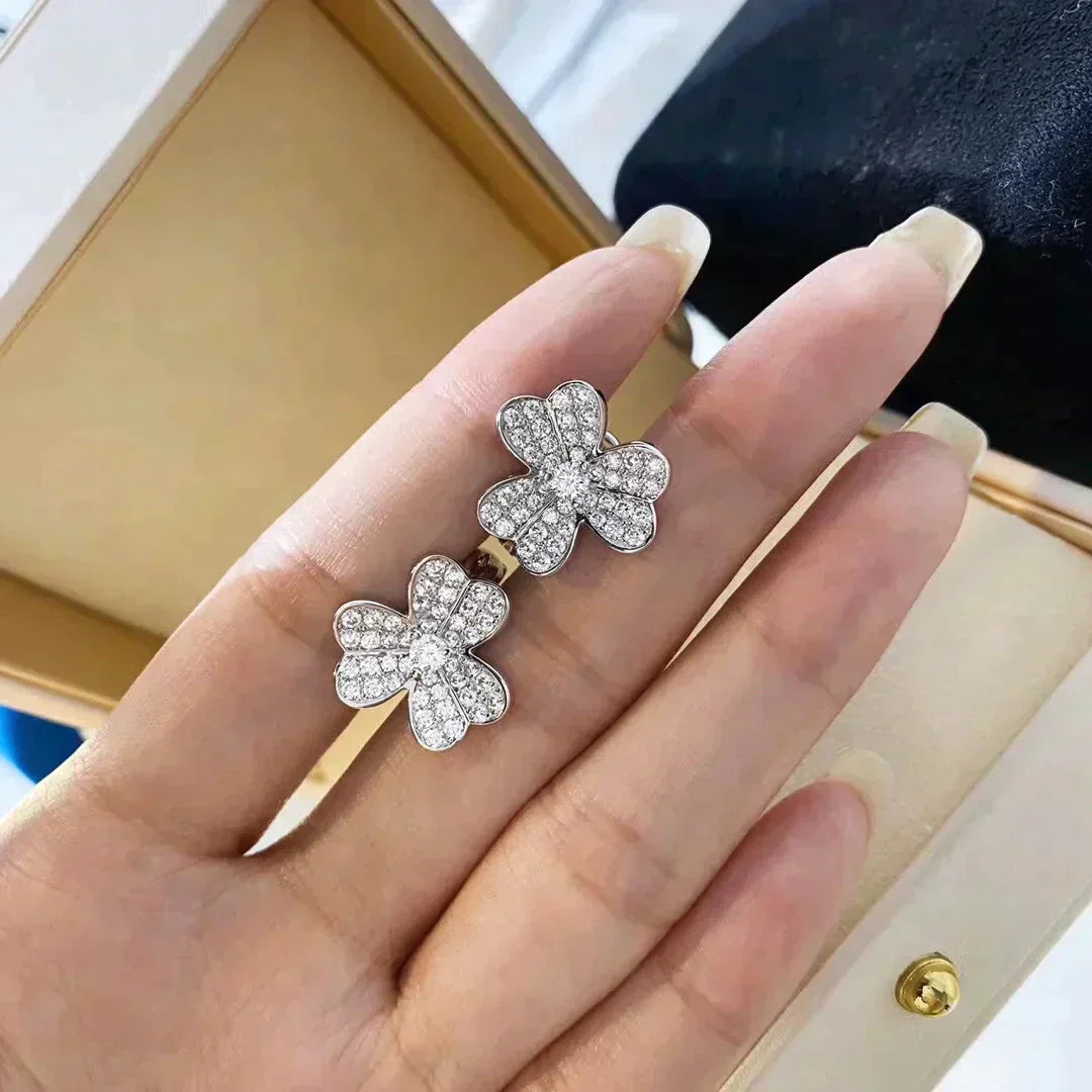 [ELAN LUXE]CLOVER COMOS DIAMOND EARRINGS SILVER