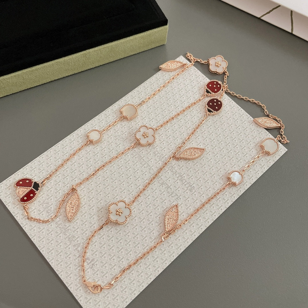 [ELAN LUXE]LUCKY SPRING 15 MOTIFS ROSE GOLD NECKLACE