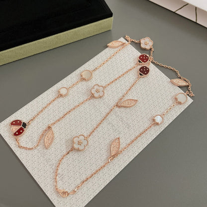 [ELAN LUXE]LUCKY SPRING 15 MOTIFS ROSE GOLD NECKLACE