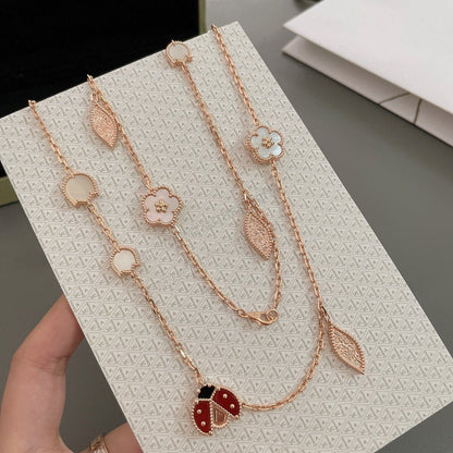 [ELAN LUXE]LUCKY SPRING 15 MOTIFS ROSE GOLD NECKLACE