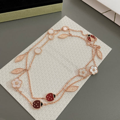[ELAN LUXE]LUCKY SPRING 15 MOTIFS ROSE GOLD NECKLACE