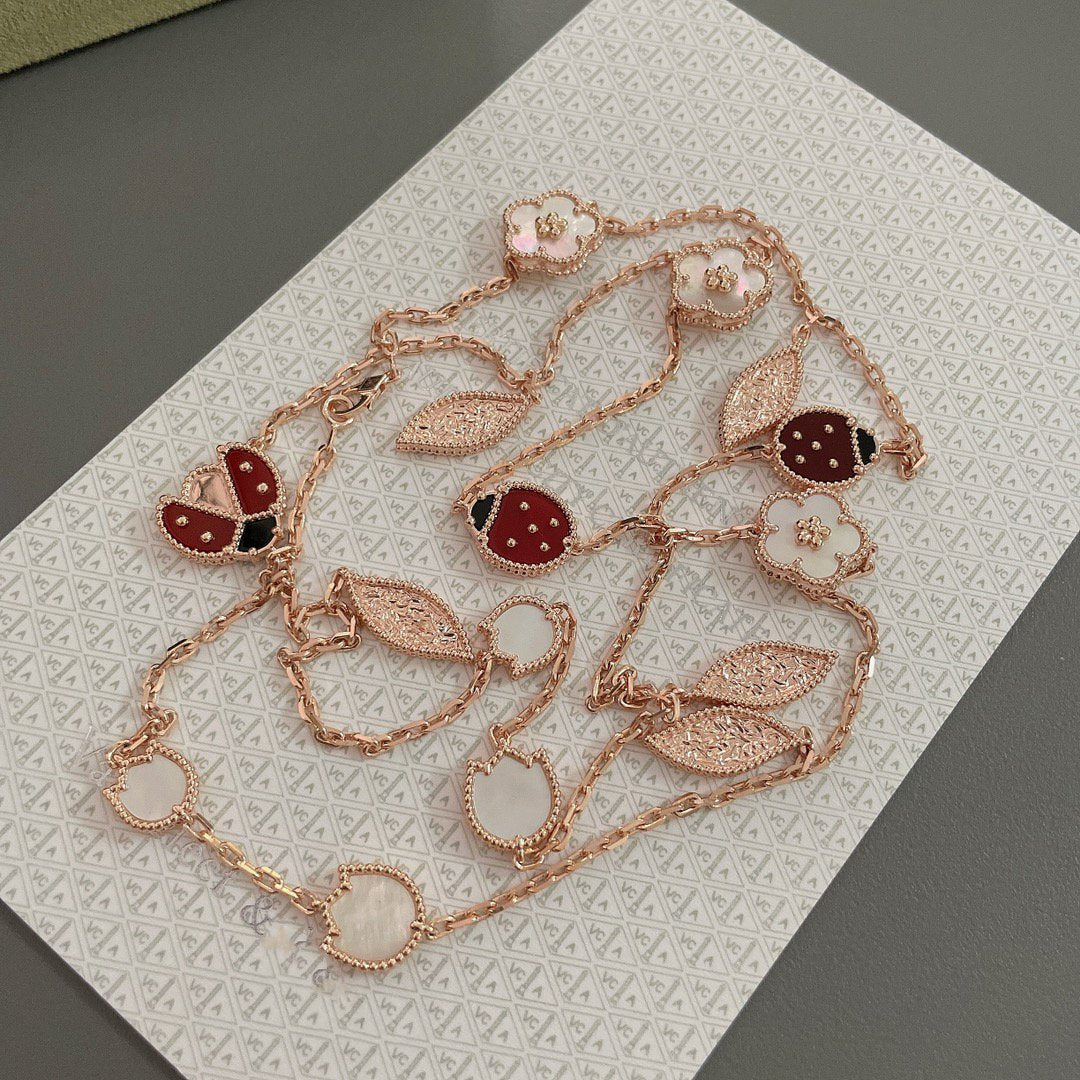 [ELAN LUXE]LUCKY SPRING 15 MOTIFS ROSE GOLD NECKLACE