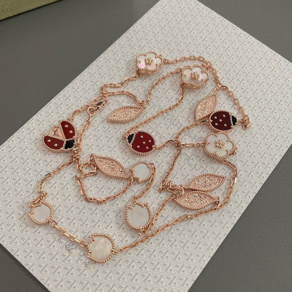 [ELAN LUXE]LUCKY SPRING 15 MOTIFS ROSE GOLD NECKLACE
