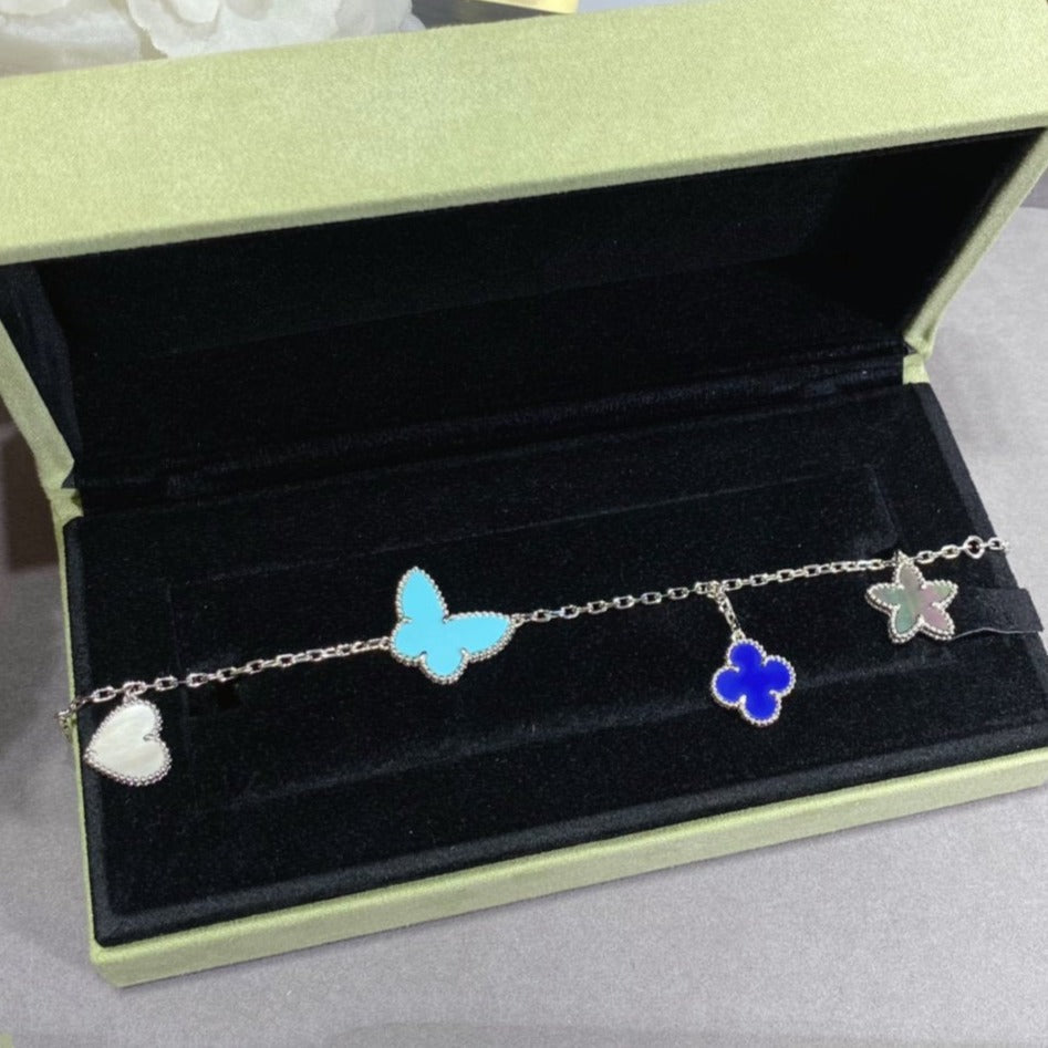 [ELAN LUXE]LUCKY SPRING SILVER BRACELET 4 MOTIF