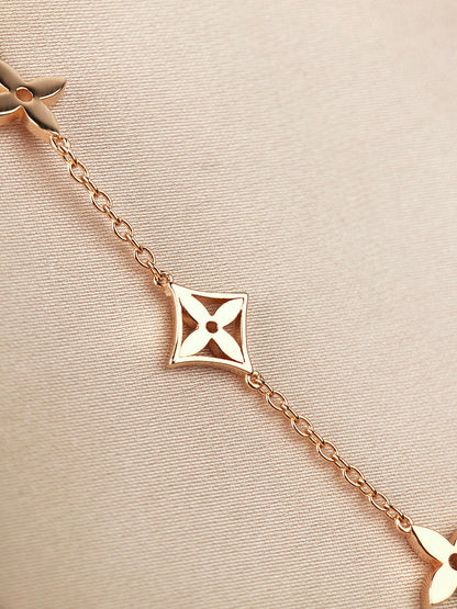 [ELAN LUXE]STAR AND SUN 7 MOTIFS GOLD BRACELET