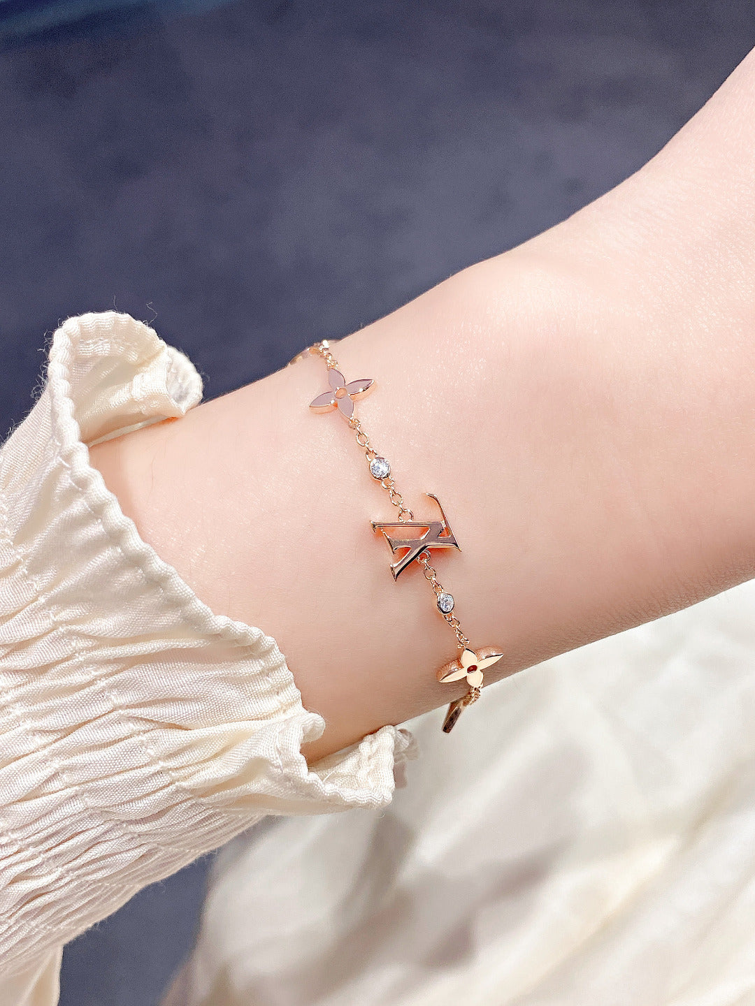 [ELAN LUXE]STAR AND SUN 7 MOTIFS GOLD BRACELET