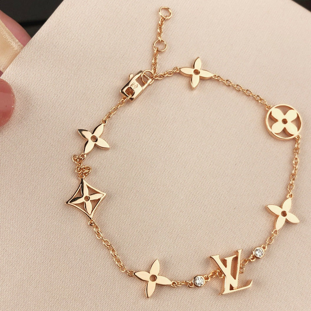 [ELAN LUXE]STAR AND SUN 7 MOTIFS GOLD BRACELET