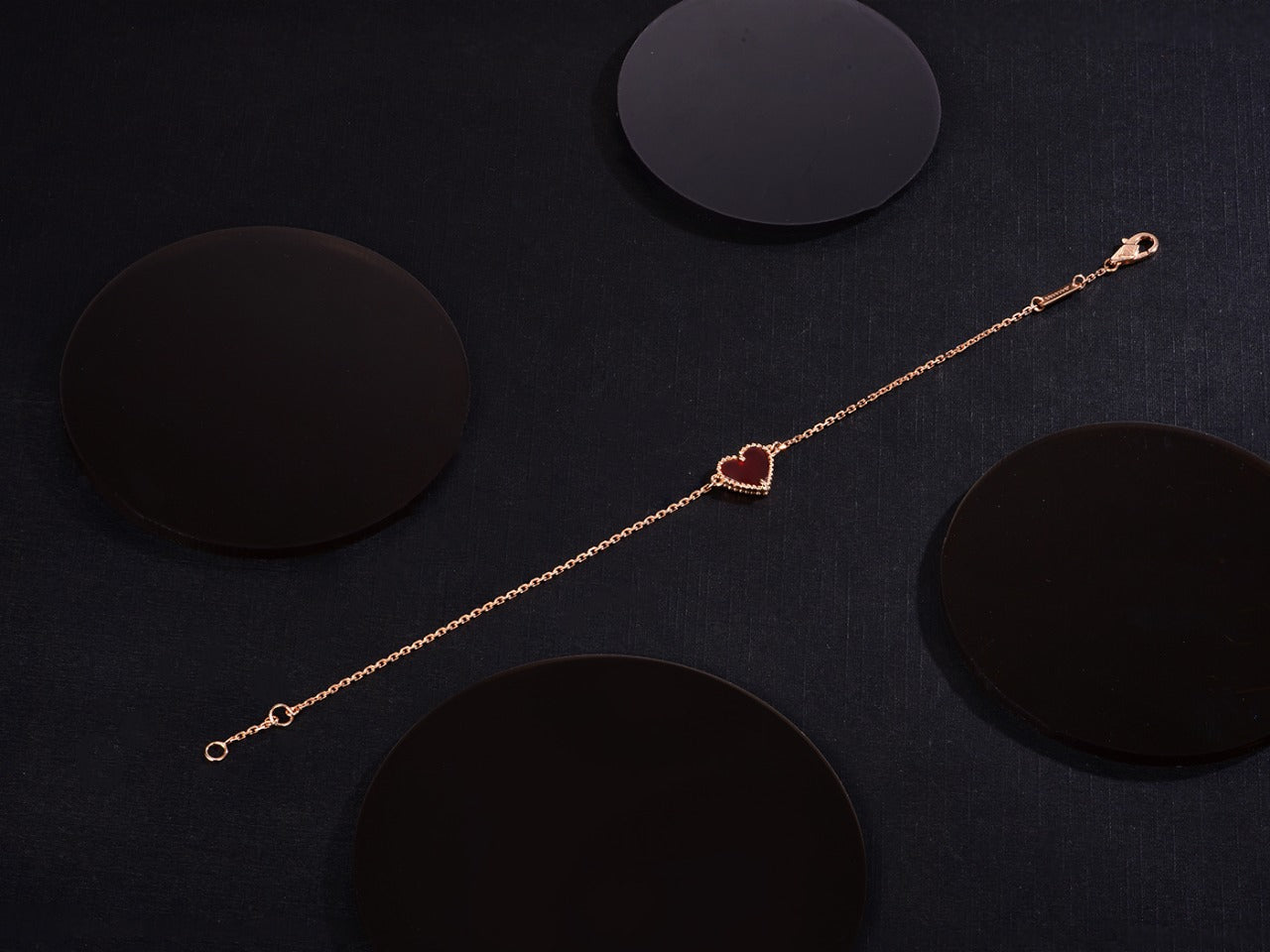 [ELAN LUXE]HEART CARNELIAN PINK GOLD BRACELET