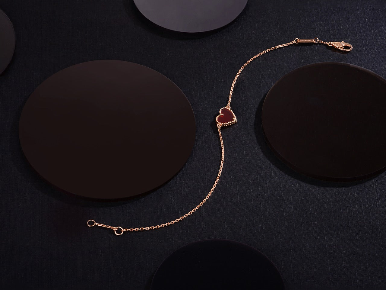 [ELAN LUXE]HEART CARNELIAN PINK GOLD BRACELET