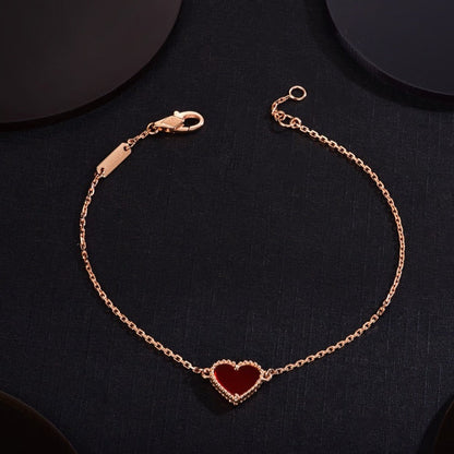 [ELAN LUXE]HEART CARNELIAN PINK GOLD BRACELET