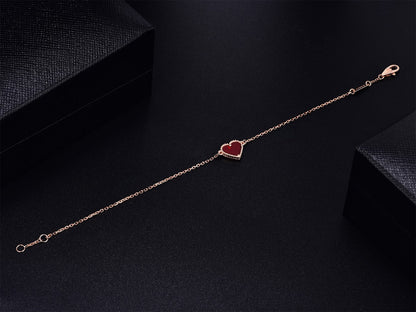 [ELAN LUXE]HEART CARNELIAN PINK GOLD BRACELET