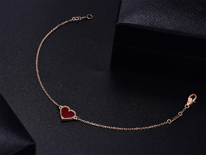 [ELAN LUXE]HEART CARNELIAN PINK GOLD BRACELET