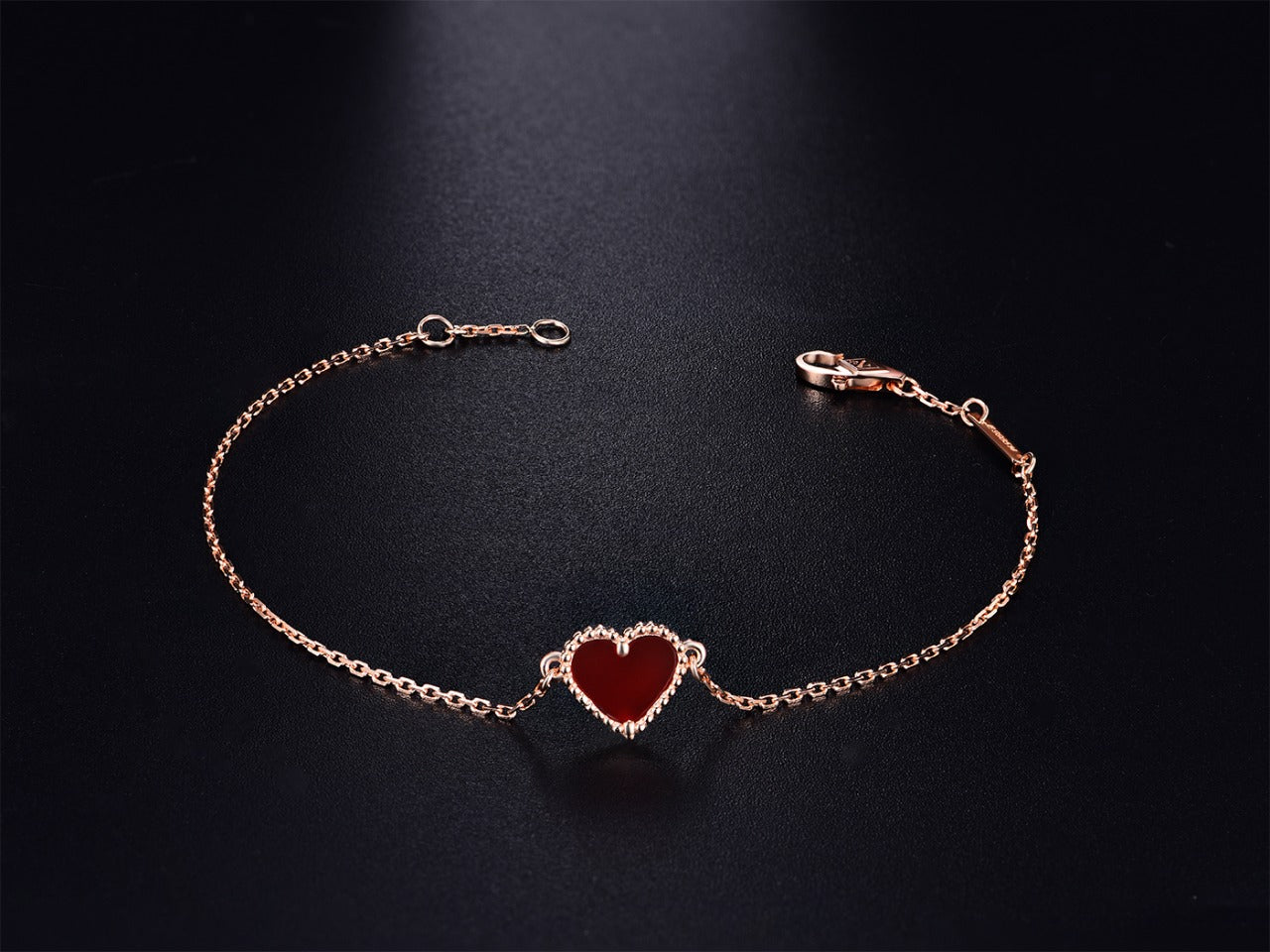 [ELAN LUXE]HEART CARNELIAN PINK GOLD BRACELET