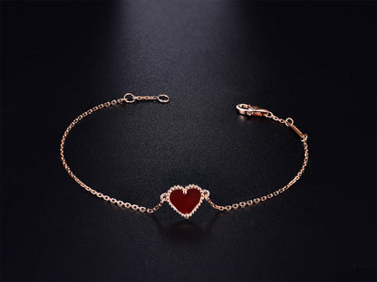 [ELAN LUXE]HEART CARNELIAN PINK GOLD BRACELET