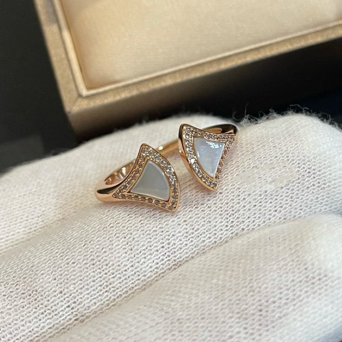 [ELAN LUXE]DREAM MOP DIAMOND OPEN RING