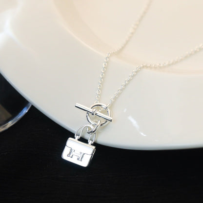 [ELAN LUXE]POP H PEDANT SILVER NECKLACE