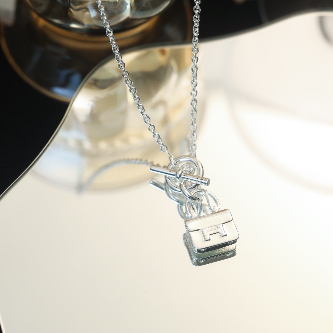 [ELAN LUXE]POP H PEDANT SILVER NECKLACE