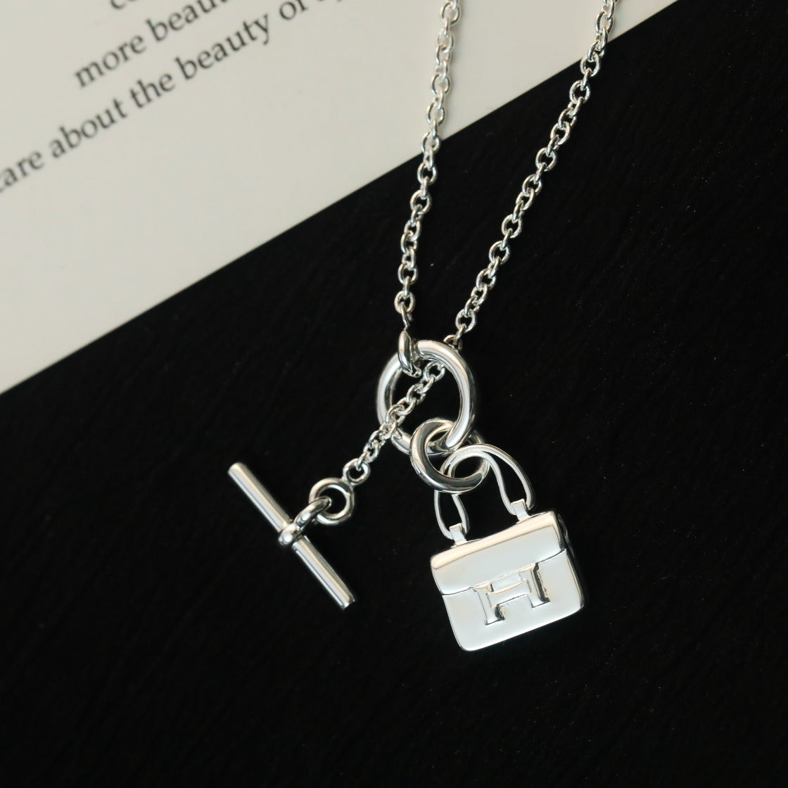 [ELAN LUXE]POP H PEDANT SILVER NECKLACE