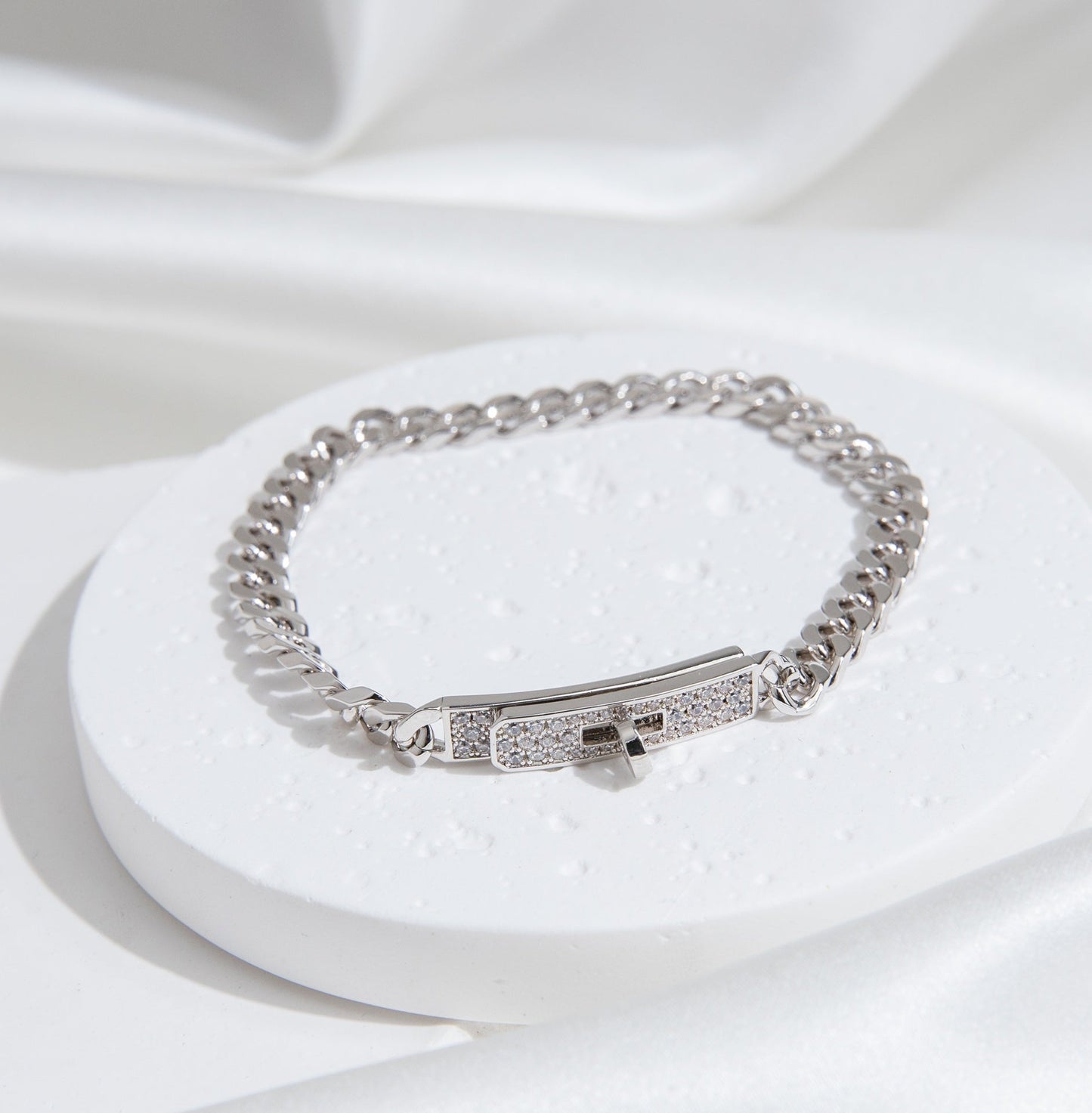 [ELAN LUXE]KELLY CHAIN SILVER DIAMOND BRACELET