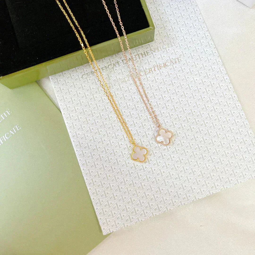 [ELAN LUXE]CLOVER MINI 9.5MM WHITE MOTHER-OF-PEARL NECKLACE
