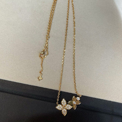 [ELAN LUXE]STAR BLOSSOM NECKLACE PINK GOLD DIAMONDS