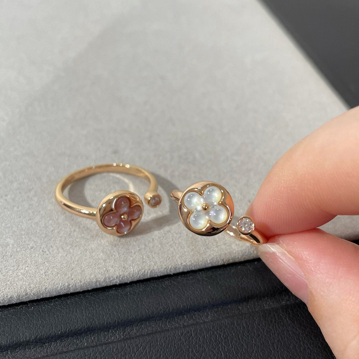 [ELAN LUXE]SUN 1 DIAMOND PINK MOP RING