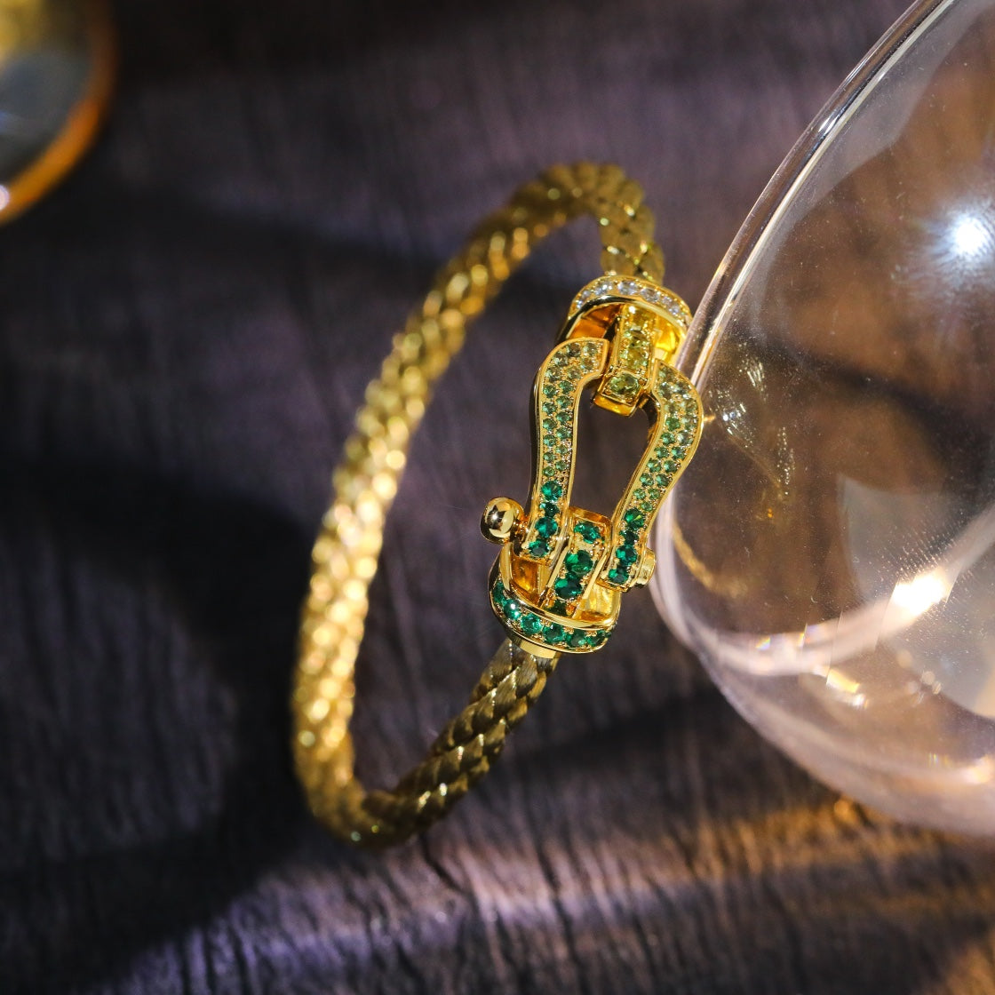 [ELAN LUXE]FORCE 10 GOLD GREEN DIAMOND PAVED