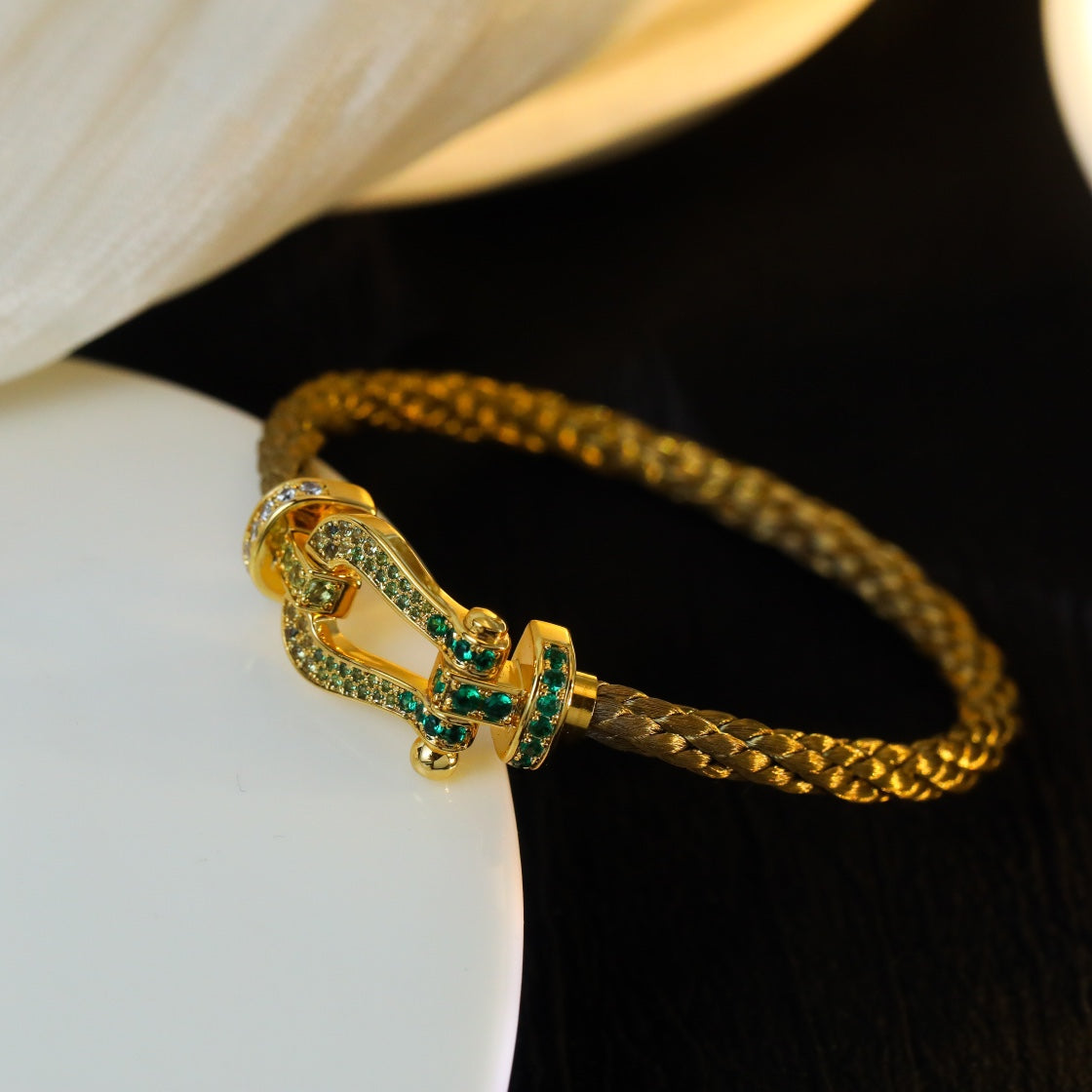 [ELAN LUXE]FORCE 10 GOLD GREEN DIAMOND PAVED