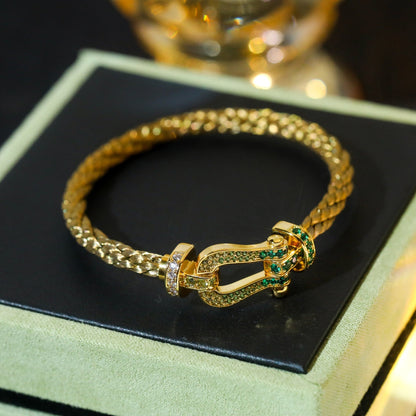 [ELAN LUXE]FORCE 10 GOLD GREEN DIAMOND PAVED