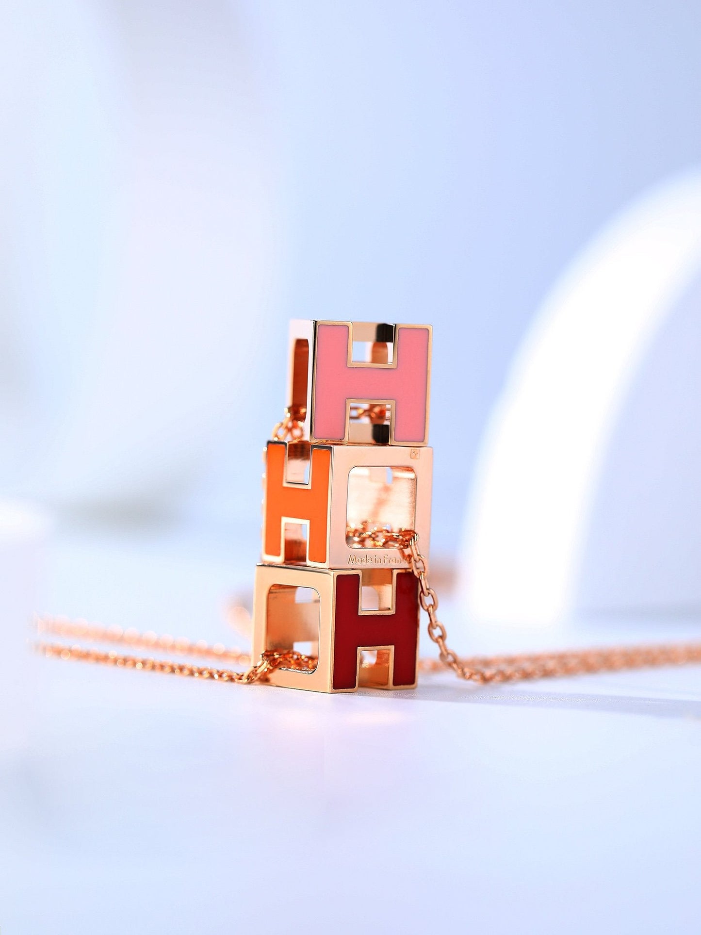 [ELAN LUXE]H CAGE PINK GOLD NECKLACE