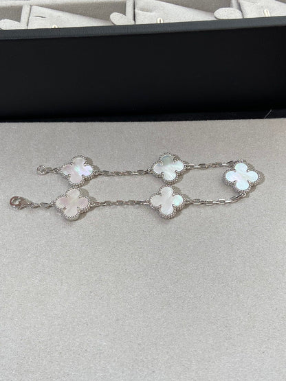 [ELAN LUXE]CLOVER SILVER MOP 5 MOTIF BRACELET