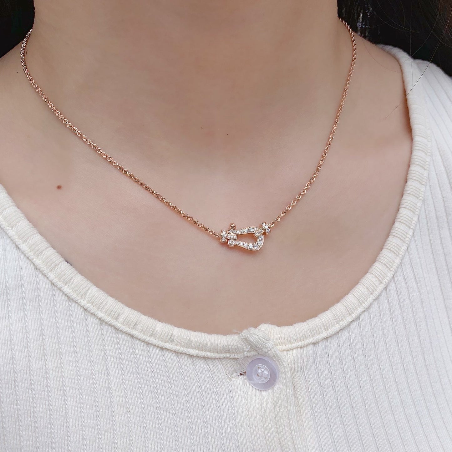 [ELAN LUXE]FORCE 10 PINK GOLD DIAMOND NECKLACE