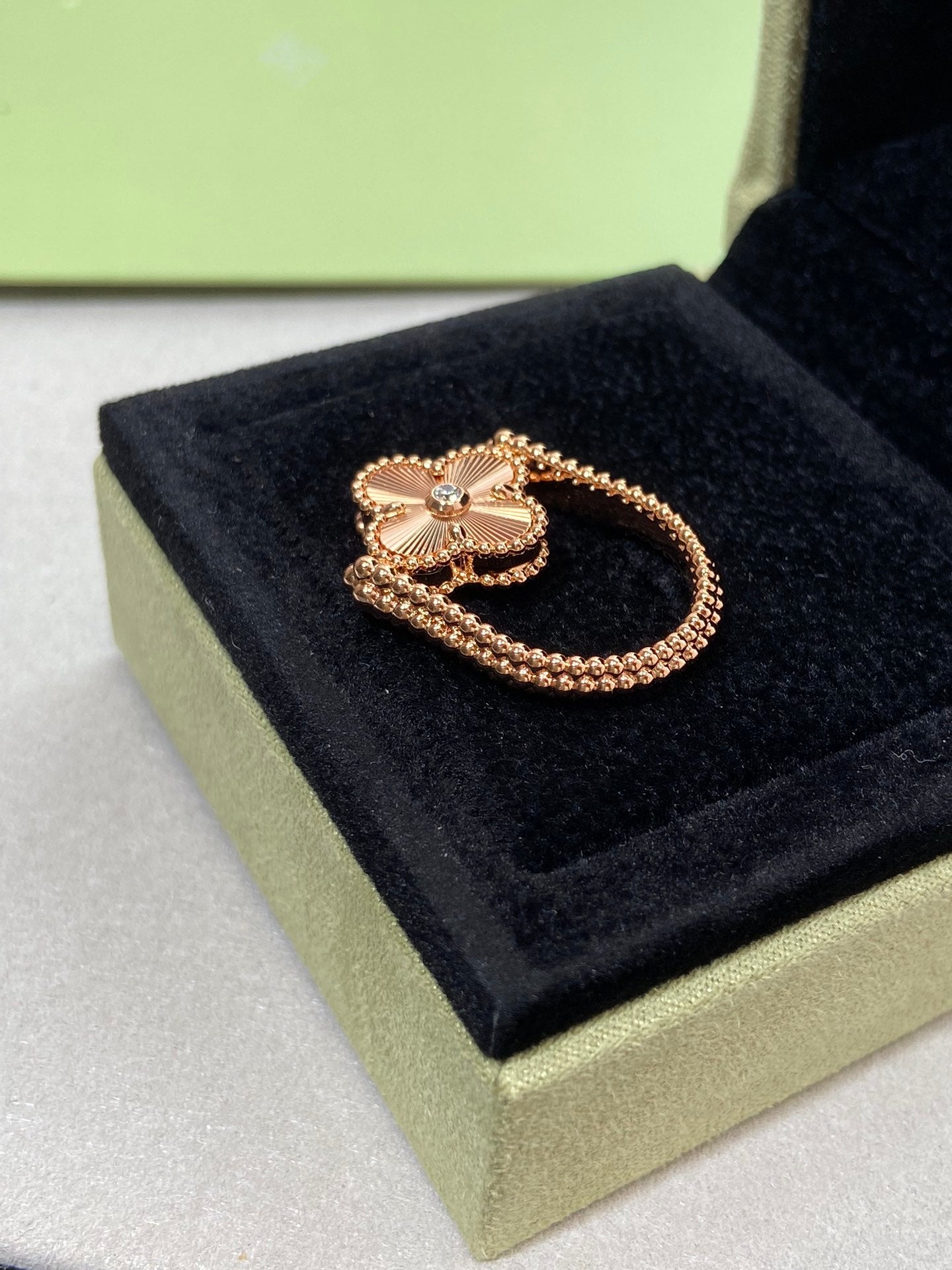 [ELAN LUXE]CLOVER RIVERSIBLE ROSE GOLD RING