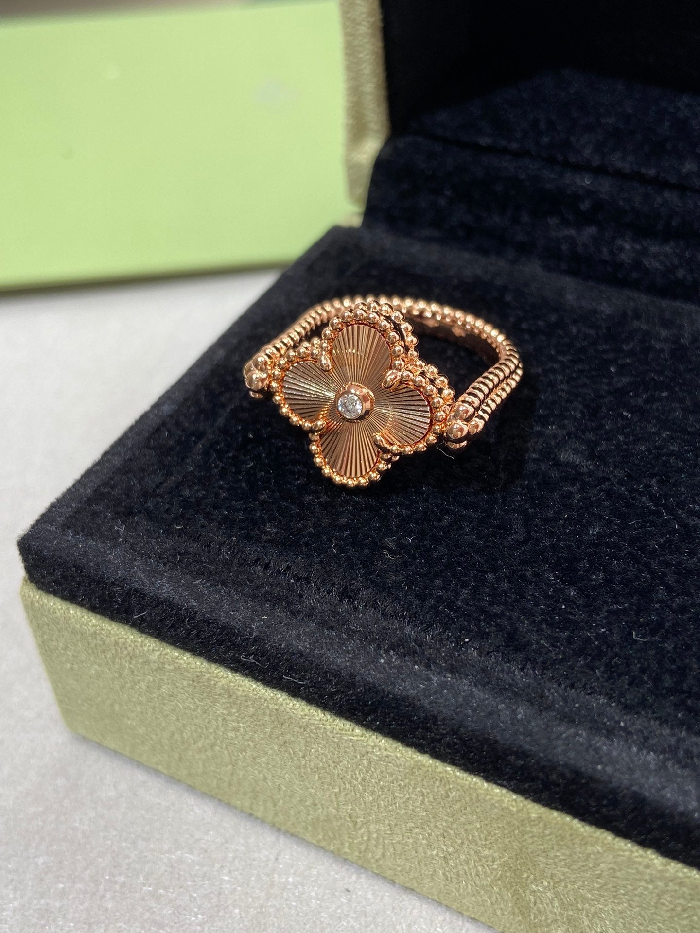 [ELAN LUXE]CLOVER RIVERSIBLE ROSE GOLD RING