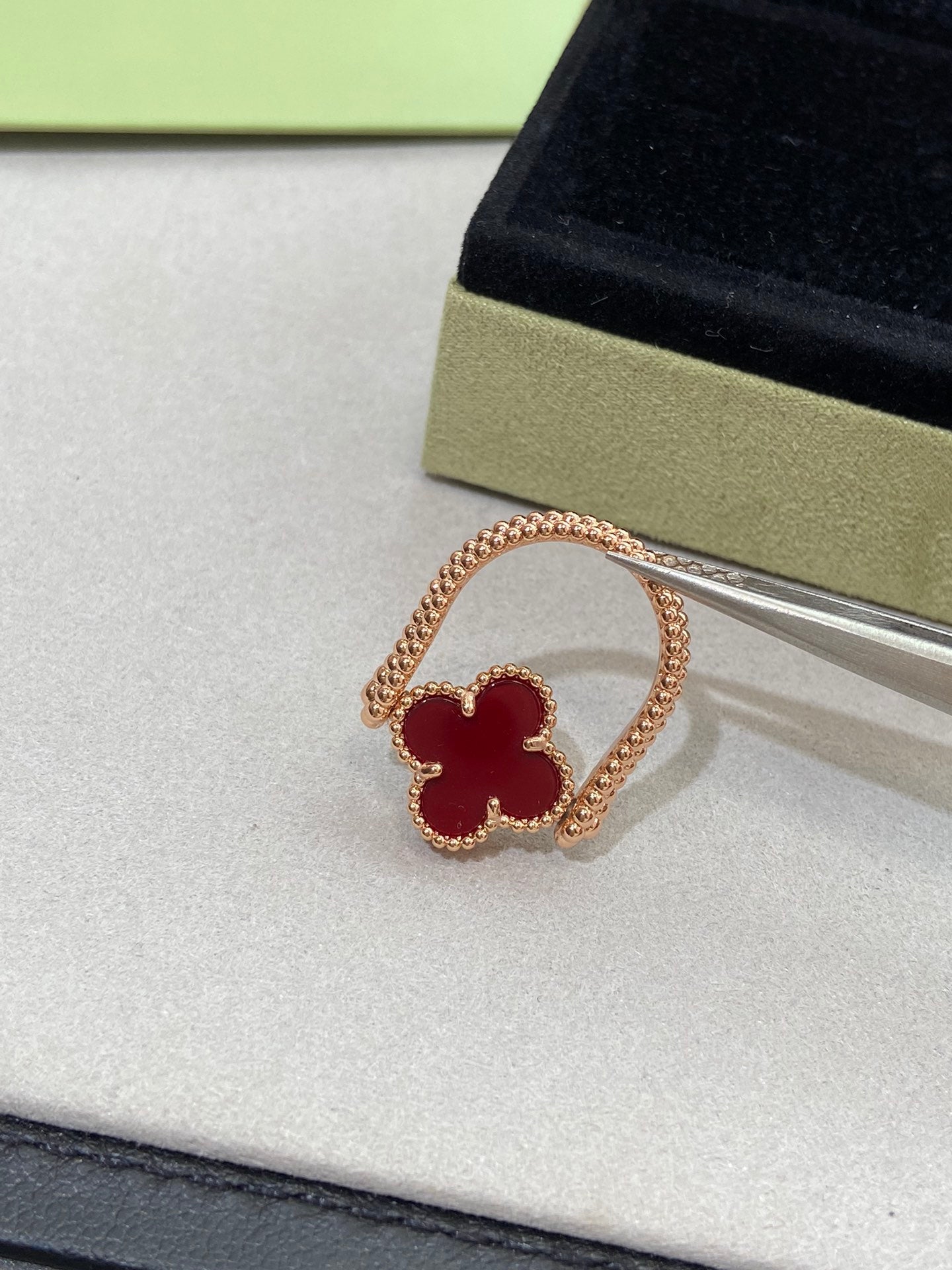 [ELAN LUXE]CLOVER RIVERSIBLE ROSE GOLD RING
